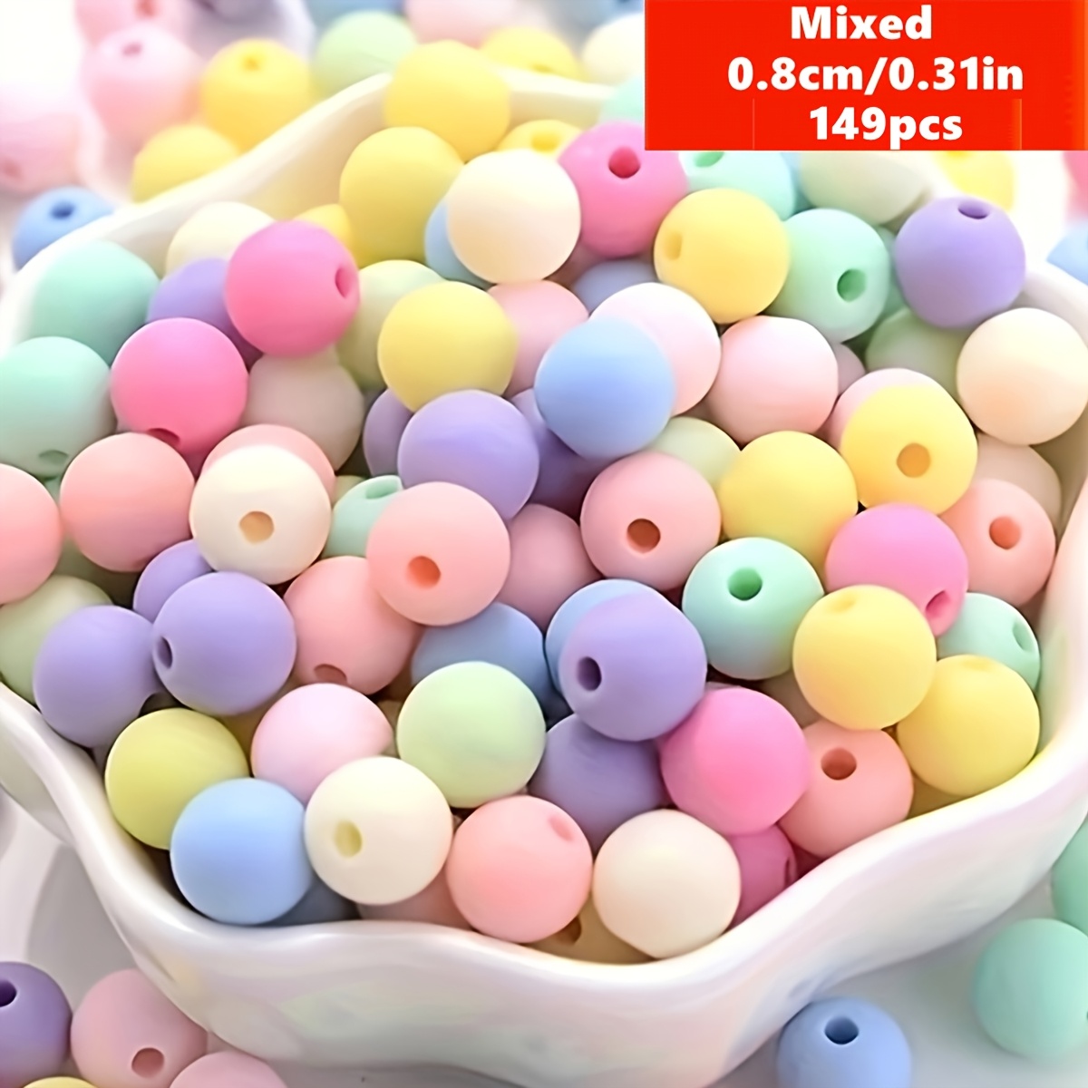 299pcs Frosted Acrylic Bead Set for Jewelry Making